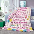 thumbnail image 2 of Birthday Gifts for Girls Pink Happy Birthday Girl Blanket Years Old Soft Cozy Flannel Fluffy Fuzzy Plush Fleece Throw Blanket Birthday Gift Ideas Decoration for Teen Daughters Nieces Granddaughters, 2 of 5