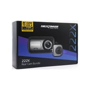Nextbase 222X Compact Dual Dash Cam Front & Rear 2.5 HD IPS Screen, 1080p Full HD, 6 Layer Lens, Black, 0.17 lbs assembled.