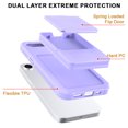 thumbnail image 4 of Decase Compatible with Apple iPhone 16E Case with Card Holder & Mirror, Military Grade Protection Hard Wallet Phone Case with Kickstand Cover fits for iPhone 16E,Shockproof Protection Cover,Purple, 4 of 6