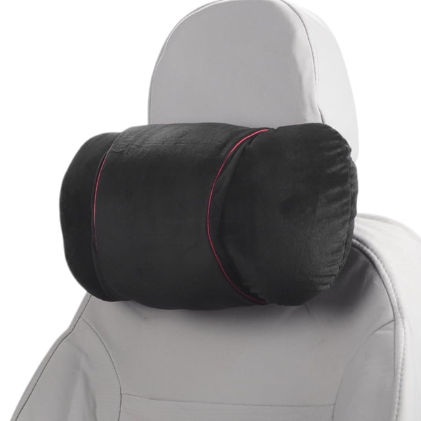 Almohada para la Cabeza del Automóvil Unique Bargains Almohada Ergonómica Cómoda para el Cuello Soporte para el Cuello Franela, Espuma Viscoelástica Ancho Ajustable Negro 2 Pcs para Conducir Viajar