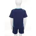 thumbnail image 4 of Jizyo Kids Boys Football Training Uniform Soccer Jersey Short Sleeve Shirts with Drawstring Mesh Dark Blue M, 4 of 7