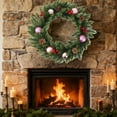 thumbnail image 4 of Virelaxpo 30cm Christmas Wreath with Berry Vines, PVC Artificial Garland for Front Door Decoration, Holiday and Winter Home Festive Decor, 4 of 6