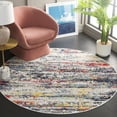 thumbnail image 2 of SAFAVIEH Adirondack Aldous Abstract Area Rug, Ivory/Navy Rust, 6' x 6' Round, 2 of 7