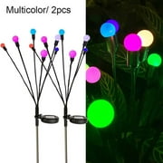 Ledander 2PCS Outdoor Solar Powered Firefly Lights IP65 Waterproof Wind-Driven Swing for Patio Pathway Yard-Multicolor