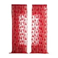 thumbnail image 3 of Xuniizn Christmas Curtains Window Set of 2 Red Lace Sheer Curtains for Xmas Decor Privacy Half Short Curtain Panels for Living Room Bathroom Windows 39x55", 3 of 7