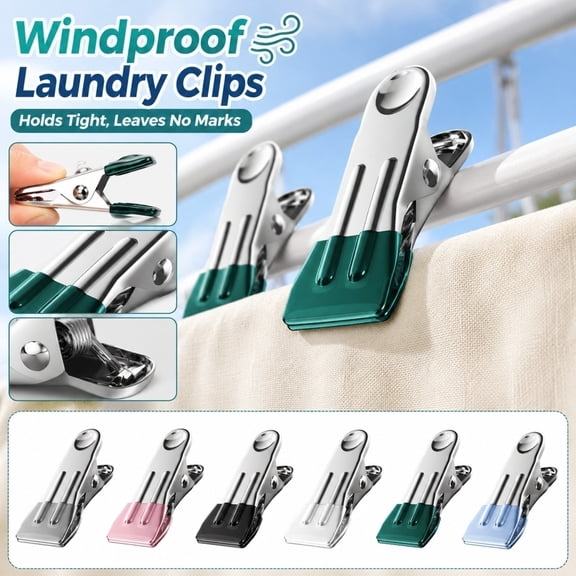 Heavy Duty Clothespins With Wide Mouth Design, Large Windproof Laundry Clips For Clothesline, Non-Marking Utility Clips For Hanging Blankets, Towels, And Securing Beach Towels, 1Pack Black
