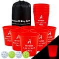 thumbnail image 1 of Set de juego Aivalas Yard Pong Toss con 12 baldes y pelotas luminosos, 1 of 7