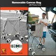 thumbnail image 3 of Wellmax WM99100 Series Folding Shopping Cart with Wheels, Grocery Cart with Removable Canvas with Cover, Lightweight Utility Cart for Groceries and Laundry - Holds up to 120 lbs Gray, 3 of 6