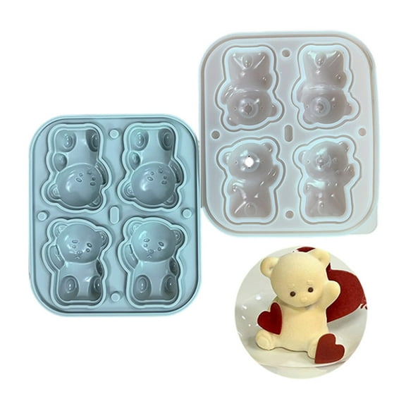 Waving Bear Cake Silicone Mould Chocolates Mould with Funnel Mousse Cakes Mould DIY Pudding Mould Animal Dessert Silicone Mould for Ice Cubes Kitchen Afternoon Tea Party