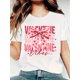 thumbnail image 1 of 'Valentine' Bow Graphic Tee - Casual Summer Look,Soft,Round Neck in Heather Gray with Pink Accents, 1 of 5