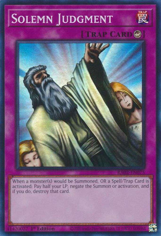 YuGiOh 25th Anniversary Rarity Collection II Quarter Century Secret Rare Solemn Judgment RA02-EN075