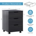thumbnail image 2 of Farini 3-Drawer File Cabinet for Home Office, Mobile Wooden File Cabinet, for Under Desk Storage, Black, Non-Assembled, 2 of 6