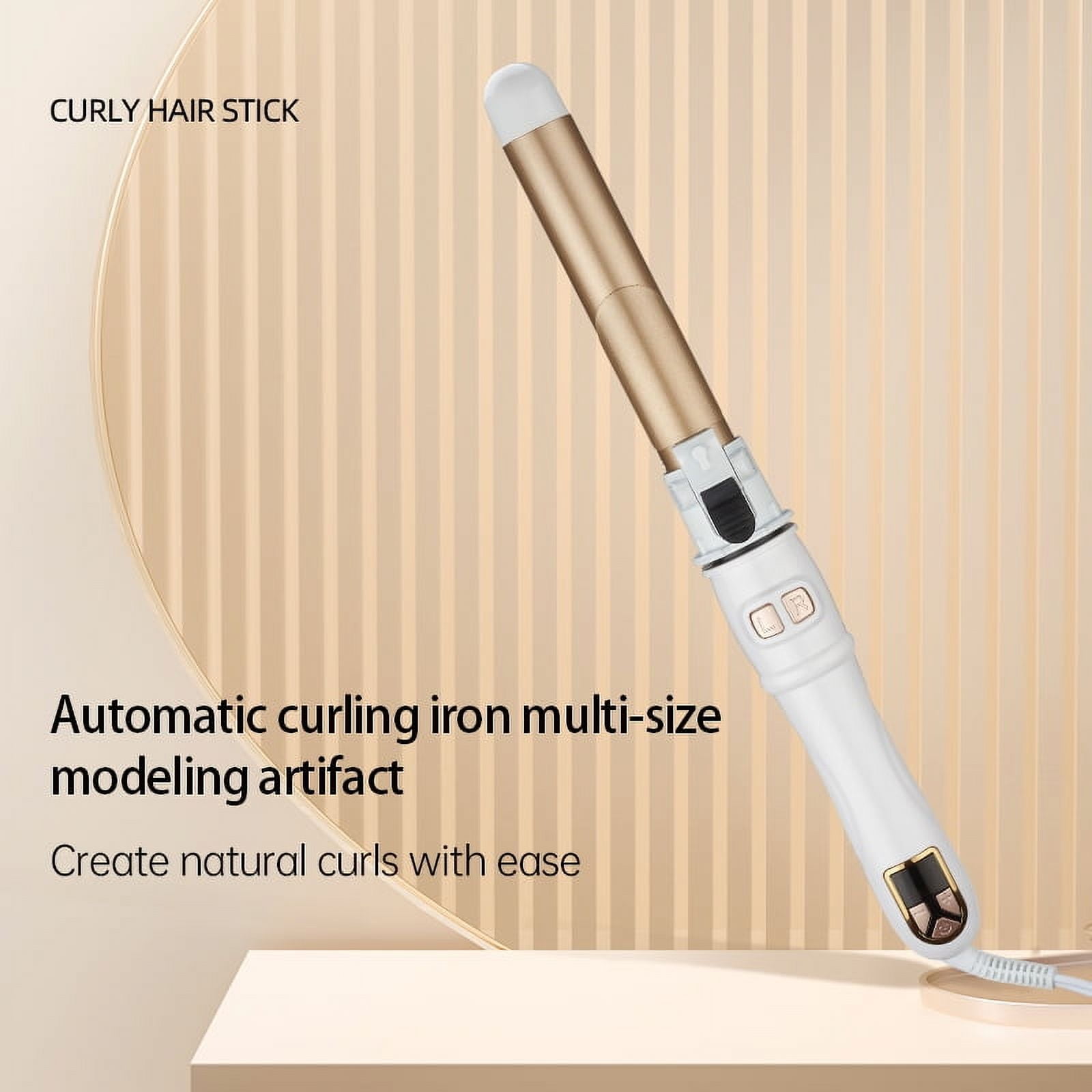 Automatic Rotating Curling Iron with 30s Quick Heat, 360° Rotation, Digital Temperature Control (100-230°C), Anti-Slip Handle, and Ceramic Coating for Smooth Curls