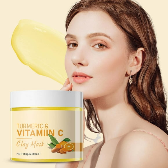 ABPWLY Turmeric Vitamin C Clays Mask Nourishing Brightening Clean and Moisturizing Turmeric Vitamin C Mud Mask Facial Mud Film Clearance Face Masks Skincare Canada Days Face Masks Face Masks Skincare