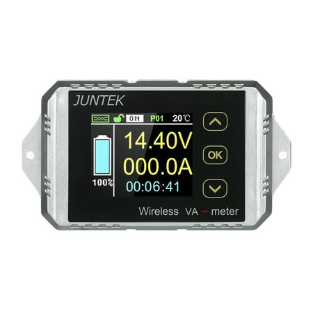 JUNTEK DC 0.01-100V 0.01-30A Multifunctional Wireless Digital Bi-directional Voltage Current Power Meter Ammeter Voltmeter Capacity Coulomb