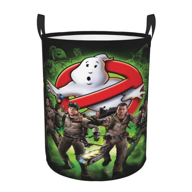 Cesta de lavandería con el logotipo de Ghostbusters, impermeable, plegable, redonda, organizador de juguetes y ropa, cesta de regalo para habitación pequeña