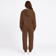 thumbnail image 4 of ZsaeSM Womens 2 Piece Tracksuit Sets Half Zip Long Sleeve Hooded Sweatshirts & Drawstring Jogger Pants Casual Trendy Outfit Set Brown L, 4 of 5