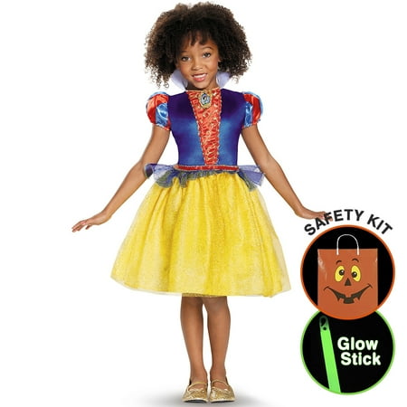 Disneys Snow White Classic Girls Costume Halloween Trick Or Treat Safety Kit
