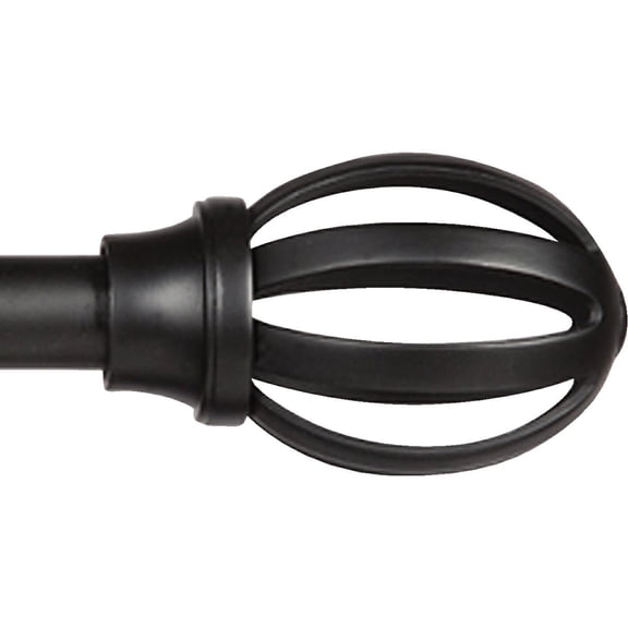 Kenney 5/8" Fast Fit Lilly Easy Install Curtain Rod, Black, 36"-66" — Residential Use, Standard Application