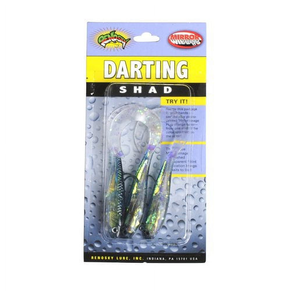 (2 pack) Renosky - Mirror Image Darting Shad, 3" Soft Body Swim Bait, Black Shad, 3 Count
