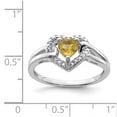 thumbnail image 4 of 925 Sterling Silver Rhodium-Plated Whiskey Quartz Diamond Ring Size 8, 4 of 6