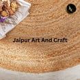 thumbnail image 4 of Jaipur Art And Craft Round Jute Area Rug Beige and White Hand Braided Carpet for Bedroom, Living Room (8x8 Sq Ft), 4 of 5