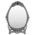 thumbnail image 2 of Miroir de Maquillage de Bureau, Miroir de Maquillage de Bureau Rétro Décoratif Ovale avec Bords Perlés Fonctionnels et Support pour Commodes pour Cadeau Argenté, Cuivre Rouge, Cuivre, 2 of 8