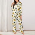 thumbnail image 2 of Hirioo Travel Elements for Women's Pajama Sets 2 Piece Pjs Women's Long-Sleeved Pajama Set Button Down Sleepwear,S-XXL-XX-Large, 2 of 7