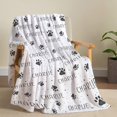 thumbnail image 3 of Personalized Puppy Dog Paw Print Blanket Custom Gifts Super Soft Lightweight Flannel Blankets Throw for Kids, Adult, Suitable for Couch, Sofa, Bed, Camping, Travel All Seasons 60"x80" for Adult, 3 of 6