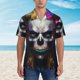 thumbnail image 2 of Balery Modern Abstract Colorful Skull C Camisas hawaianas de manga corta para hombre, camisas playeras de corte holgado, camisas de vacaciones con botones,Medium, 2 of 7