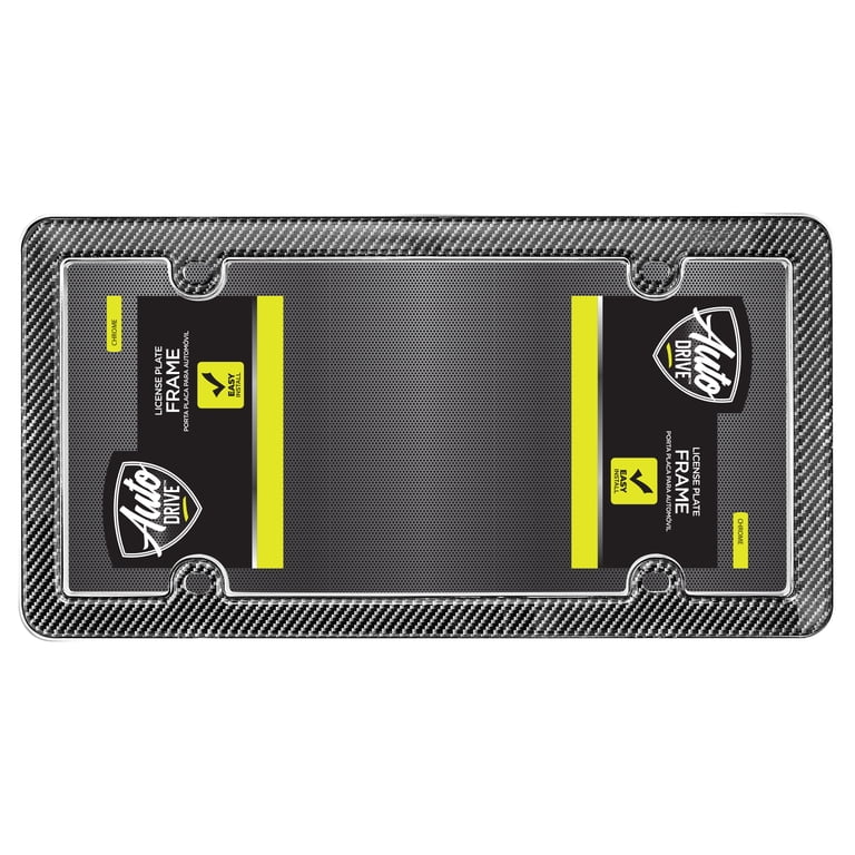 Auto Drive Black-Chrome Carbon Fiber License Plate Frame photo 3