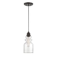 thumbnail image 1 of Meridian M70018ORB 1 Light Mini Pendant - Clear Glass Shade with Oil Rubbed Bronze, 1 of 1