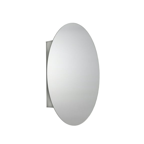 Croydex Davenport Aluminium Oval  Medicine Cabinet with Mirror in Silver (21X31in)
