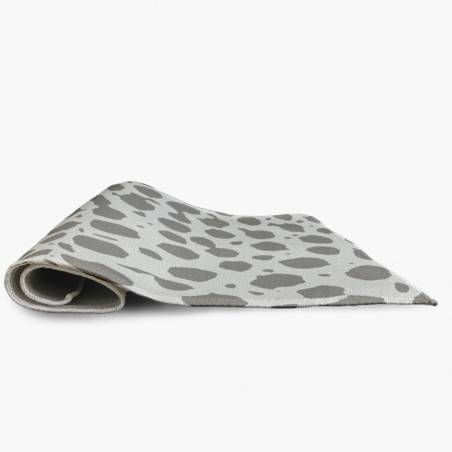5' Round Simply Daisy Leopard Pattern Modern & Contemporary Chenille Area Rug, Dark Grey