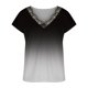 thumbnail image 4 of Blusa de encaje estampada con mangas raglán y manga corta con cuello en V para mujer Pompotops  hkajfhjk466632, 4 of 5