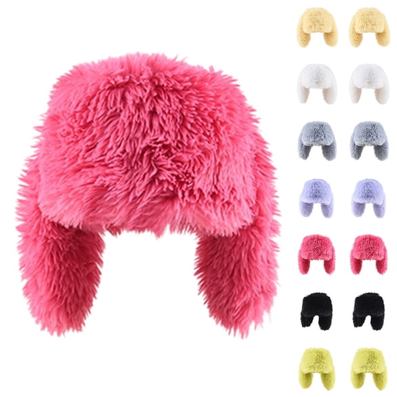 Idoravan Winter Outfits Hat Women/Men Fall/Winter Solid Color Thicken Wool Hat Outdoor Cycling Fleeced Warm Knitted Hat Yellow