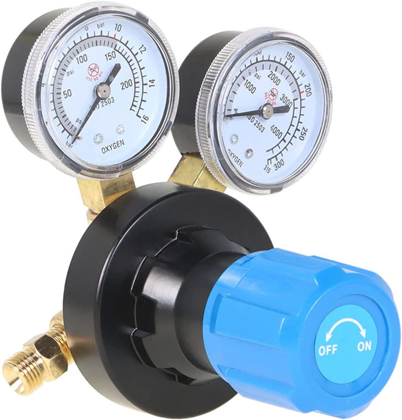 EPOTOOR CGA 540 Oxygen Regulator Welding Gas Gauges Inlet Connection ...