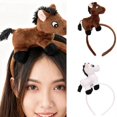 thumbnail image 2 of Children's Cartoon Horse Hair Hoop Comfortable Stretchy Headwear Stylish Hairband Daily Wear Play Costume brown, 2 of 4