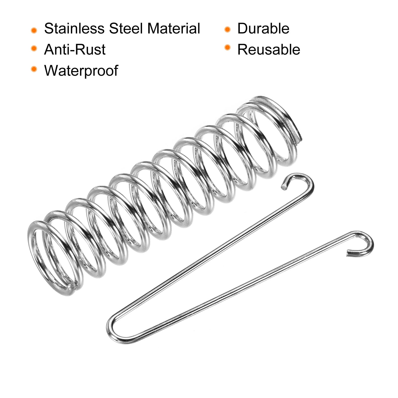 Unique Bargains Tent Spring Buckle Stainless Steel Rope Tensioner for Awning Tarps