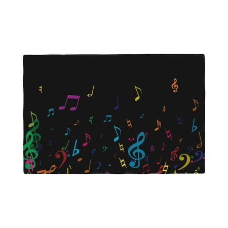 

Table Placemats Set of 6 - Color Musical Notes 12x18 In Faux Linen Double Heat Resistant Place Mats Cloth Indoor/Outdoor Placemats Washable Table Mats for Dining Kitchen Party