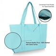 thumbnail image 4 of DALIX Women's Cotton Canvas Tote Bag, Light Blue, 4 of 5