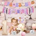 thumbnail image 4 of Groovy Halloween Decorations for Girls Groovy Halloween Spooky One Birthday Decors with Groovy Hippie Cake Topper Spooky One Backdrop Banner for Groovy First Birthday Party, 4 of 6