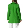 thumbnail image 3 of INSPIRE CHIC Women's Peter Pan Collar Double Breasted Winter Long Trench Pea Coat L Green, 3 of 6