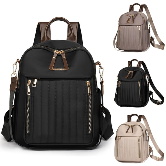 Stylago Fashion Backpack Purse for Women Versatile Detachable Strap Crossbody Bags Ladies Multiple Zip Pockets Travel Daypack Beige