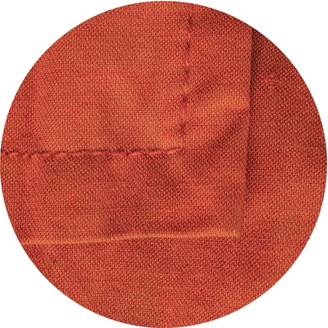 Ahgly Company Machine Washable Indoor Round Transitional Orange Red Orange Area Rugs, 6' Round
