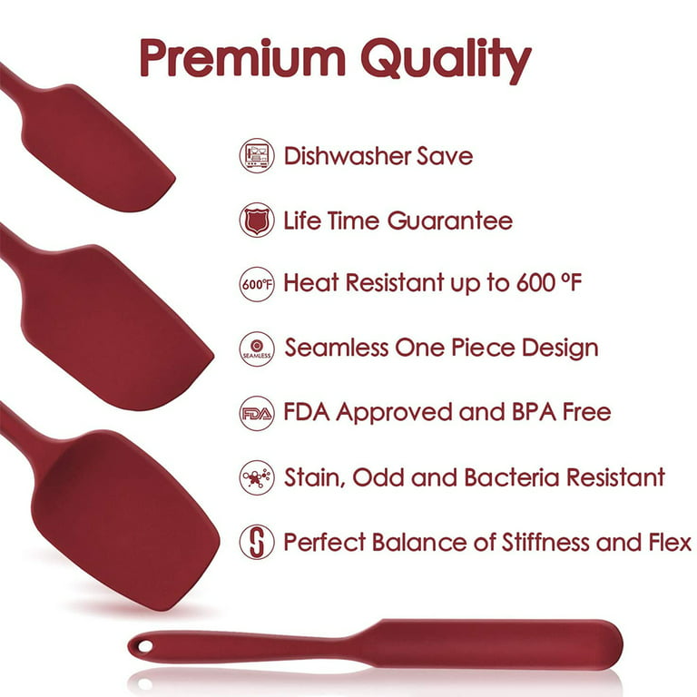 Beijiyi 600℉ Heat Resistant Silicone Spatula Set, Seamless Cooking Spatulas  for Nonstick Cookware, F…See more Beijiyi 600℉ Heat Resistant Silicone