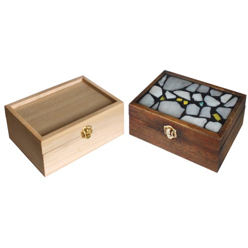 Unfinished Wood Box with Recessed Lid 6 x 3.5 x 2.06 inches
