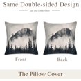 thumbnail image 2 of Misty Mountain Pillow Covers Foggy Tree Forest Nature Landscape Printed Throw Pillows Winter Christmas Square Linen Cushion Case for Home Sofa Couch Bed Outdoor 18x18 Set of 2, 2 of 6