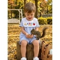 thumbnail image 6 of BemeyourBBs Kids Toddler Baby Boy Girl Back to School Outfit Pre Kindergarten Outfits Short Sleeve Pencil Apple Embroidery Striped Shirt and Shorts Set Toddler Baby Boy Girl Summer Clothes, 6 of 9