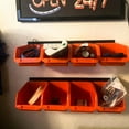 thumbnail image 6 of General 8-Bin Storage Bins Garage Rack System 2-Tier Orange Tool Organizers Cube Baskets Wall Mount Organizations (Orange), 6 of 13